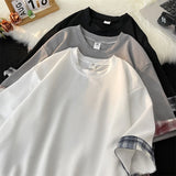 ADVBRIDGE  -  Baggy T Shirt Oversized Patchwork Cotton Drop Shoulder Tops Graphic T Shirts Breathable Print Mens Designer Clothes Q106