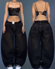 Advbridge Y2K Street New Fashion Blue Washed Baggy Jeans Women Harajuku Style Vintage Hip Hop Popular Gothic High Waist Wide Leg Pants