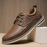 ADVBRIDGE  -  Men's Business Leather Shoes Breathable Non Slip Outdoor Men's Casual Leather Shoes Driving Shoes