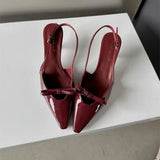 ADVBRIDGE  -  Fashion Pointed Toe Woman Pumps Sandals Slingbacks Buckle Strap Thin Heels Elegant Female Wedding Party Mules Shoes