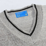 Advbridge Men's Contrasting Color Gradient Knit Vest V-neck Fashionable Loose Casual Sweater Couple Street Harajuku Comfortable Pullover