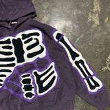 ADVBRIDGE  -  Y2K baggy Street Hip Hop Casual All-Match Pullover graphic Hoodie Men Fashion Goth Purple Ripped Print Oversized 2000s sudaderas
