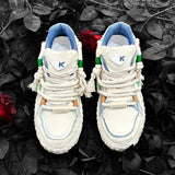 ADVBRIDGE  -  New Autumn Men Sneakers Fashion Breathable Leather Strap White Casual Shoes Student Comfort Outdoor Sports Vulcanized Flat Shoes