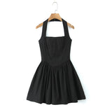 Advbridge Backless Summer Women's Dress Sexy Halter Short Yellow Dress for Petite 2025 Sleveless A-line White Party Mini Vestidos Beach