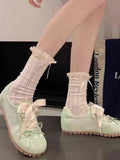 ADVBRIDGE  -  Soft Bow Design Flat Ballet Shoes Women Summer New Pink Casual German Training Shoes Female Small White Round-toe Shoes