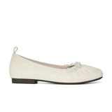 Advbridge Leather French evening style low heel small shoes 2024 spring/summer new soft leather pleated grandma shoes shallow mouth diamon