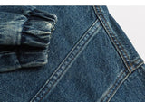 ADVBRIDGE  -  Autumn Men's Denim Jacket Vintage Large Pocket Elastic Cuffs Baggy Coat Oversized Japanese Casual Streetwear 4XL 5XL