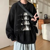 Advbridge Sweater man Vintage Christmas Tree Tassels Sweater Men Long Sleeve Fashion Loose Knitted Pullover Couples Unisex Streetwear