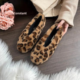 ADVBRIDGE  -  Women's Winter Wear Soft Bottom Fur Slippers Warm Mink Fur Fleece Lined Bean Bean Shoes Large Size 41-43 Korean Style Flat Shoes