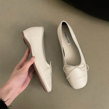 ADVBRIDGE  -  Spring New Brand Women Flat Shoes Fashion Round Toe Shallow Slip oN Ballerinas Shoes Soft Low Wedge Heel Boat Shoes New Woman