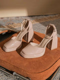 Advbridge Nude Heels Women's Sandals New Summer Waterproof Platform Design Feeling Shoes Female Niche French Head High-heeled Sandals