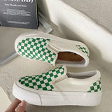 ADVBRIDGE  -  Thick-soled Checkered Women's Shoes Casual Slip-on Loafers New Spring Fashionable Rubber Board Shoes For Men Women