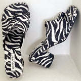 ADVBRIDGE  -  Fashion Square Toe Zebra Print Slide Sandals Shallow Chunky Heel Open Toe High Heels Summer Comfortable Non-slip Women Sandals