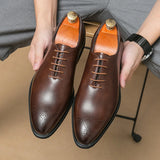 Advbridge Luxury Mens Leather Shoes High Quality Men's Shoes Fashion Oxford Wedding Men Dress Leather Shoes Gentleman Office Man Shoe