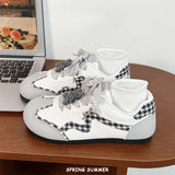 ADVBRIDGE  -  Dopamine Trainers Women Hot Sell Cute Lightweight Womens Casual Shoes Ballet Versatile Pu Leather Lace Ladies Shoes