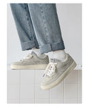 ADVBRIDGE -  Real leather men's shoes 2025  spring new Korean trend versatile and old-fashioned shoes thick white sole sports and leisure shoe