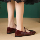 ADVBRIDGE  -  Spring Autumn Women Flats Brand Elegant Office Ladies Mary Jane Shoes Flat Soft Black Purple Big Size 42 D531