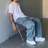 Advbridge Autumn Winter Men Cowboy Denim Trousers Male Streetwear Hip Hop Loose Jeans Fashion Casual Retro Cargo Pants Baggy Wide Leg Jean