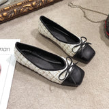 Advbridge Ballerina Women's Flat Shoes Comfort Round Toe Ladies Loafers Elegant Bowknot Women's Single Shoes Slip on Soft Moccasins Flats