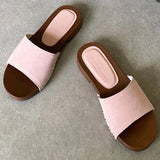ADVBRIDGE  -  High Quality Satin Rivets Flat Sandals Square Heel Round Toe Women Sandals Summer Fashion Comfort Non-slip Vacation Beach Shoes