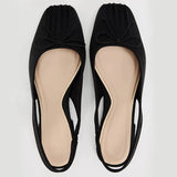 Advbridge High Quality Women's Ballet Flats Butterfly Knot Decoration Summer Footwear Square Head Mary Jane Dance Female Barefoot Shoes