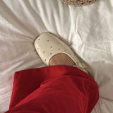 ADVBRIDGE  -  Red Rivet Mary Jane Shoes Women Elegant Flats Shoes Woman Ladies Shallow Casual Black Loafers Footwear Shoes for Women