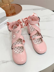 Advbridge Slim Kawaii Cute Lolita Spring Round Toe French Elegant Middle Heel Student Lolita Cute Mary Jane Student Women's Shoes