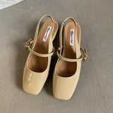 ADVBRIDGE  -  Women Square Toe Sandals Dress Elegant Slippers 2024 Summer Fashion High Heels Shoes Trend Outdoor Chunky Pumps Female Slides
