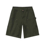 ADVBRIDGE  -  Men Denim Shorts Multi Pockets Design American Style Jeans Solid Color Trendy Straight Wide Leg Washed Male Bottoms 2025