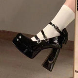 Advbridge Y2k Chunky Platform High Heels Pumps Women 2023 Spring Punk Thick Heel Mary Jane Lolita Shoes Woman Patent Leather Cosplay Shoes