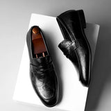 ADVBRIDGE  -  Casual Leather Shoes for Men Autumn Breathable Men's Shoe New One Foot Soft Top Soft Sole Casual Bean Leather Shoe Mens Zapatos