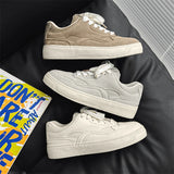ADVBRIDGE -  Real leather men's shoes 2025  spring new Korean trend versatile and old-fashioned shoes thick white sole sports and leisure shoe