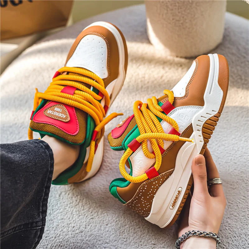 Advbridge Hamburger Sneakers Men Original Luxury Skateboard Shoes Men Casual Sports Shoes Street Hip Hop Men's Trendy Skate Shoes