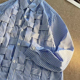 Advbridge New Spring and Autumn Fashion Korean Edition Hip Hop Trend Advanced Sense Casual Loose Stripe Woven Long Sleeve Men's Shirt