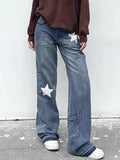 Advbridge Vintage Y2k Women Cargo Jeans Low Waist 2000s Star Aesthetic Denim Trousers Grunge Streetwear Gyaru Harajuku Retro Jeans