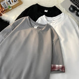 ADVBRIDGE  -  Baggy T Shirt Oversized Patchwork Cotton Drop Shoulder Tops Graphic T Shirts Breathable Print Mens Designer Clothes Q106
