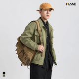 Advbridge Trendy Brand Pilot Jacket Men's Thick Military Green Cotton Jacket Workwear Jacket Loose Baseball Uniform