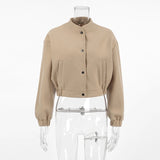 Advbridge Winter Fleece Jacket Women Button-Down Cropped Bomber Jacket Womens 2024 Street Wear Baseball Jacket Coat