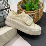 ADVBRIDGE  -  Women Pink Canvas Shoes Hook Female Students Solid Black Sneaker Thick Sole Low Top Beige Casual Shoes Tennis Sport Shoes