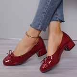 Advbridge 2024 New Women Pumps Platform Round Toe Heels Women Bow-knot Sweet Ballet Shoes Office Woman Mary Jane Shoes Zapatos De Mujer