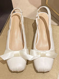 Advbridge Sweet Solid Square Heels Sandals Women Summer New Elegant Bow French Ballet Shoes Female Fairy Gentle Style Mary Jane Shoes