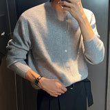 Advbridge Men's Knitted Luxury Button Cardigan Sweatercoat Casual Long Sleeve O Neck Solid Color Vintage Korean Autumn Clothing 2024 New