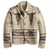 Advbridge Men‘s Wintern outfits New Leisure Autumn and Winter Explosive Men's Jacquard Long-sleeve Thickened Coat Long-sleeve Lapel Cardigan Sweater Men Advbridge Men‘s Wintern outfits