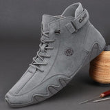 Advbridge Men's Genuine Leather Shoes Ankle Boots Men Sneakers Outdoor Light Lace-Up Casual Shoes Fashion Loafers Winter Warm Boots
