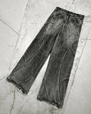Advbridge New Fashion Y2k Washed Hip Hop Oversized Jeans Men's Casual Punk Rock Loose Straight Distressed Wide Leg Pants Street Wear