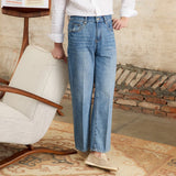 ADVBRIDGE  -  Summer Thin Gentry Vintage Jeans Italian High Waist Straight Taste Casual Long Pants Trendy Men