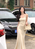Advbridge Knitted Neck-mounted Long Dresses for Women Autumn New Elegant Fashions Slim Sleeveless Dress Evening Party Female Clothing
