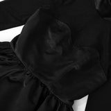 ADVBRIDGE  -  Fashion Sexy A- LINE Dress Women Summer long Sleeve Black Slim Mini Dresses Casual Streetwear Clubwear Elegant Lady Party Dress
