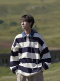 Advbridge T Polo Shirts for Men Stripe Tops Sweatshirts Male Clothes Japan Baggy Designer Casual F Harajuku Fashion Winter Size S Emo New