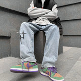ADVBRIDGE  -  New Men's Star Embroidery Jeans Baggy Straight Fashion Korean Wide Leg Denim Pants Streetwear Hip Hop Male Trousers Trendy Brand